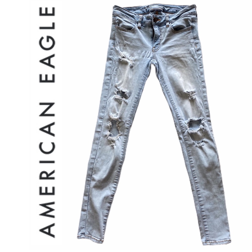 AEO American Eagle Distressed Ripped Jeggings